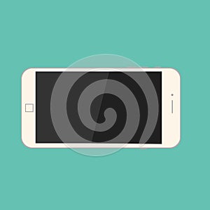 Smartphone on isolate green background vector.Mobile phone on gr