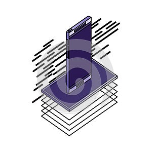 smartphone isometric device digital technology