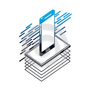 smartphone isometric device digital technology