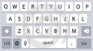 Smartphone keyboard, alphabet buttons