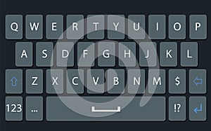 Smartphone keyboard, mobile phone keypad mockup. Keyboard for mobile device illustration for your web design.
