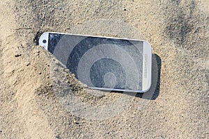 Smartphone lost in the sand