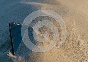 Smartphone lost in the sand