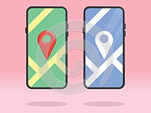 Smartphone Map Full Screen Destination Pin