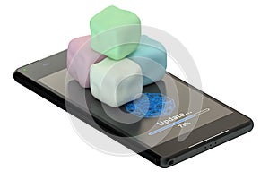 Smartphone and marshmallows