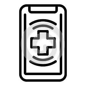 Smartphone medical help icon, outline style