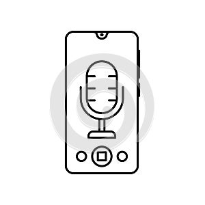 Smartphone microphone voice recorder icon. Element of smartphone icon