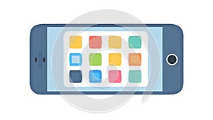 Smartphone with Mobile App Grid, User Interface Layout, vector design Generative AI