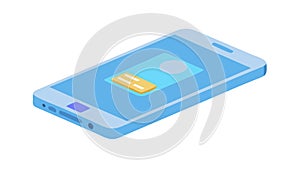 Smartphone with Mobile App Isometric UI Design, vector design Generative AI