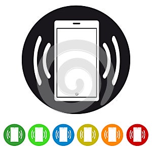 Smartphone Mobile Device Ringing Or Vibrating Flat Icon For Apps And Websites photo