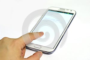 Smartphone, mobile phone with with finger
