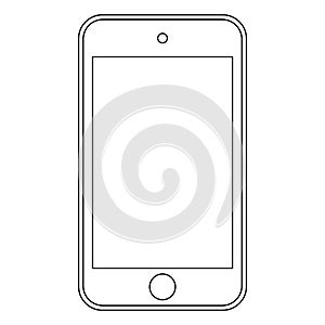 Smartphone mobile phone outline classic style icon.  Smartphone outline vector eps10 on white background.