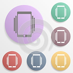 Smartphone mobile phone ringing or vibrating badge color set icon. Simple glyph, flat vector of web icons for ui and ux, website