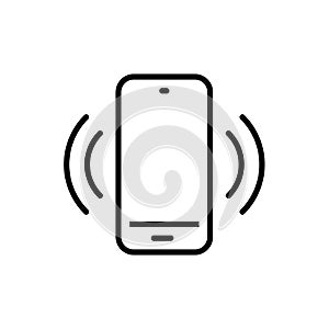 Smartphone / mobile phone vibrating or ringing flat vector icon