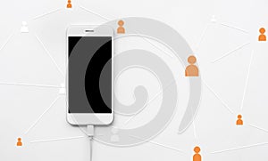 Smartphone,mobile on white background.communication and technology