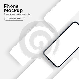 Smartphone Mockup With App Screens. Blank Template for Mobile App Design Concept