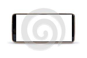 smartphone mockup blank screen isolated with clipping path on white background, flat display