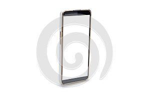 smartphone mockup blank screen isolated with clipping path on white background, flat display