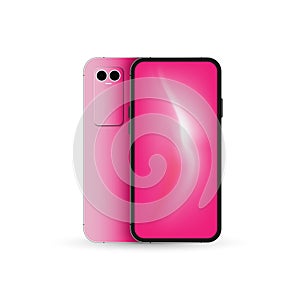 Smartphone mockup isolated on white background