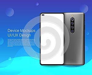 Smartphone mockups front back Template for demo application