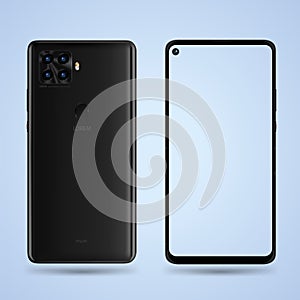 Smartphone mockups front back Template for demo application