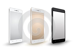 Smartphone mockups set on white background.