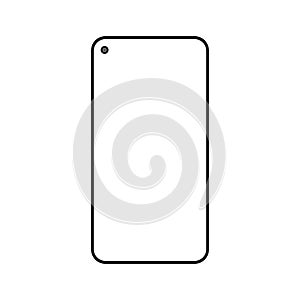 Smartphone, modern cellphone icon vector with a blank screen