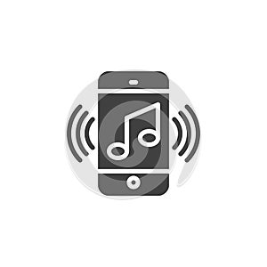 Smartphone with music note vector icon