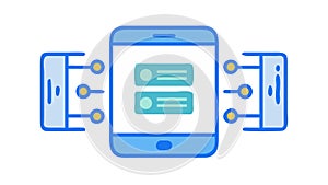 Smartphone Network Connection: Data Transfer & Mobile Communication, Vector Design Generative AI