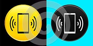 Smartphone network signal icon flat exclusive button set