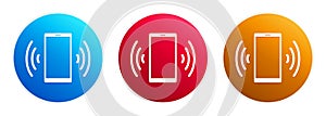 Smartphone network signal icon premium trendy round button set
