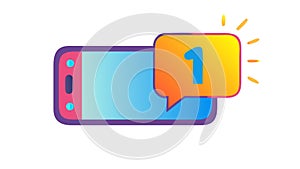 Smartphone with New Notification Count Icon, vector design Generative AI
