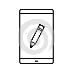 Smartphone notepad app linear icon