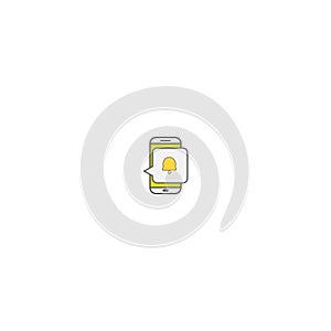 Smartphone notification logo icon vector