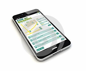 Smartphone online car sharing render