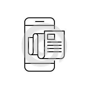 Smartphone online news line icon