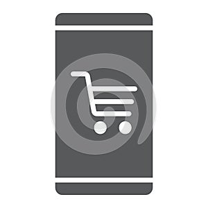 Smartphone with open store application glyph icon