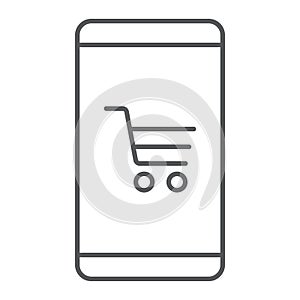 Smartphone open store application thin line icon