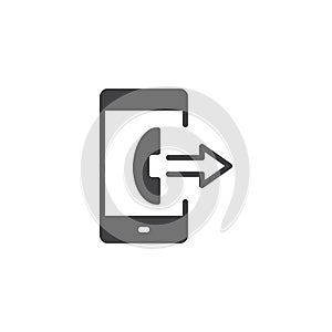 Smartphone Outgoing Call vector icon