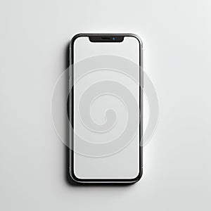smart phone with blank screen with copy space white background, Smartphone outline Device front view photo