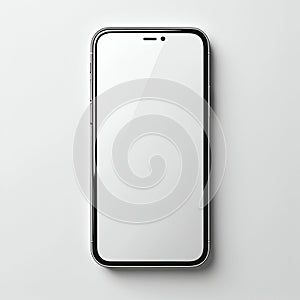 smart phone with blank screen with copy space white background, Smartphone outline Device front view photo
