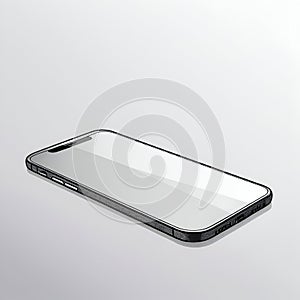 smart phone with blank screen with copy space white background, Smartphone outline Device front view photo