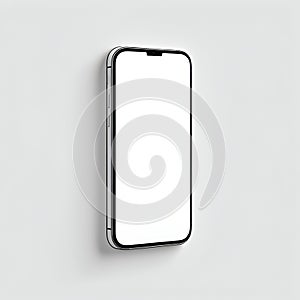 smart phone with blank screen with copy space white background, Smartphone outline Device front view photo