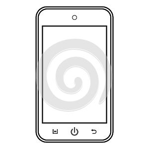 Smartphone outline mobile phone vector eps10. Smartphone outline sign. Mobile phone outline icon on white background.
