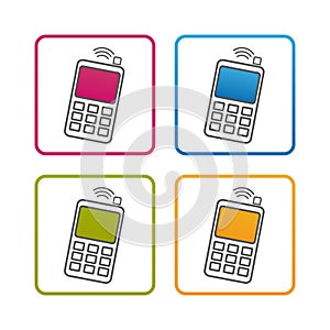 Smartphone - Outline Styled Icon - Editable Stroke - Colorful Vector Illustration - Isolated On White Background