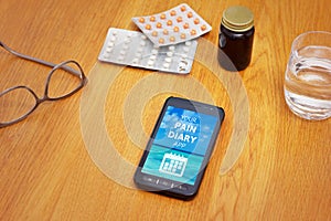 smartphone pain diary app german