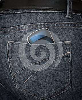 Smartphone in pants pocket