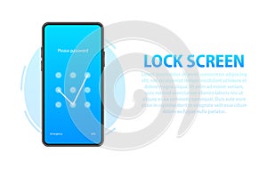 Smartphone with passcode lock screen interface. Protecting Your Smartphone and Personal Data from Unauthorized Access