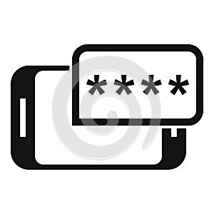 Smartphone password icon simple vector. Data privacy