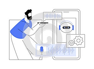 Smartphone personal assistants isolated cartoon vector illustrations.
